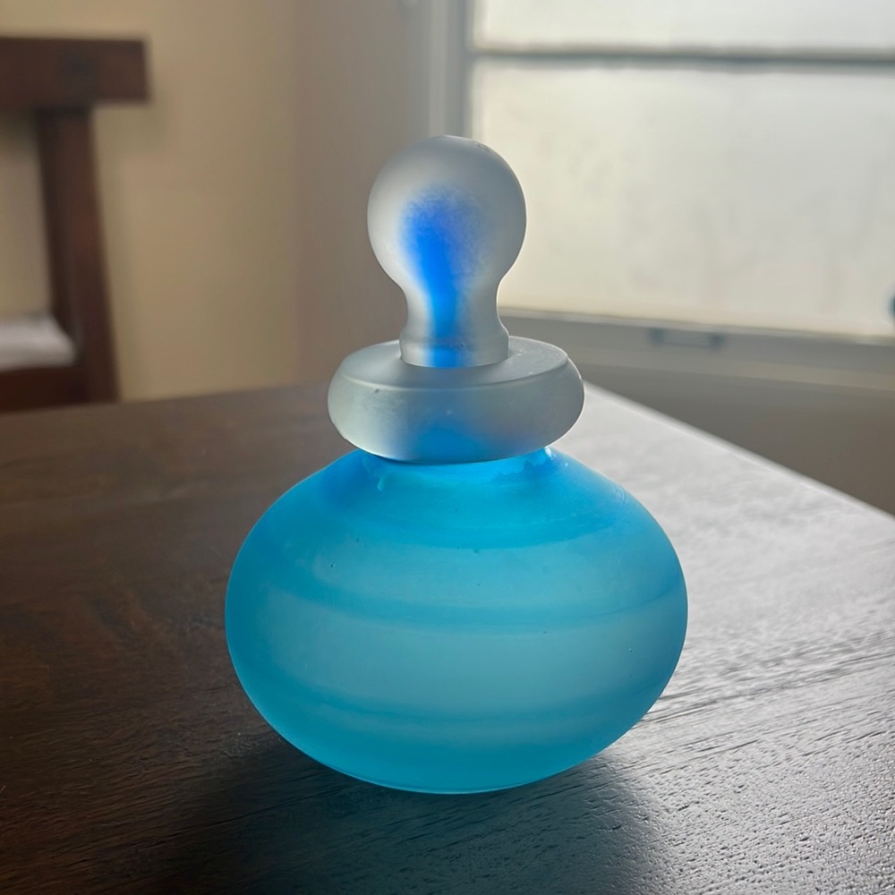 Blue Glass Perfume Bottle